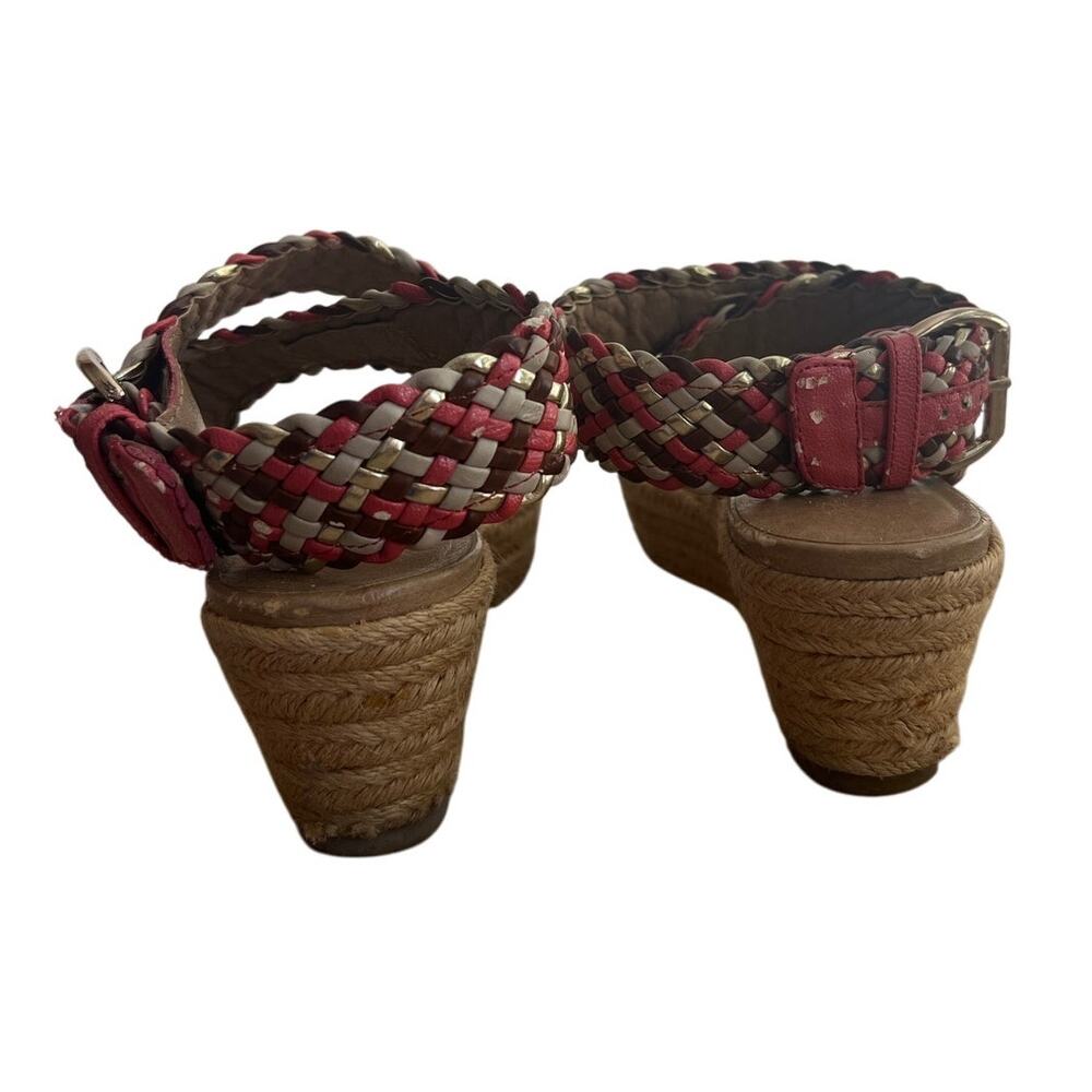 Jessica Simpson Women's Leila Pink Brown Gold Espadrille Wedge Sandals Size 8.5 - Picture 5 of 8